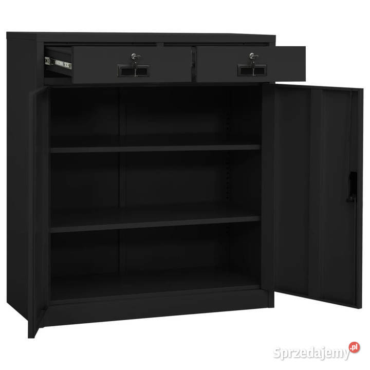 Szafka biurowa antracytowa 90x40x102 stalowa