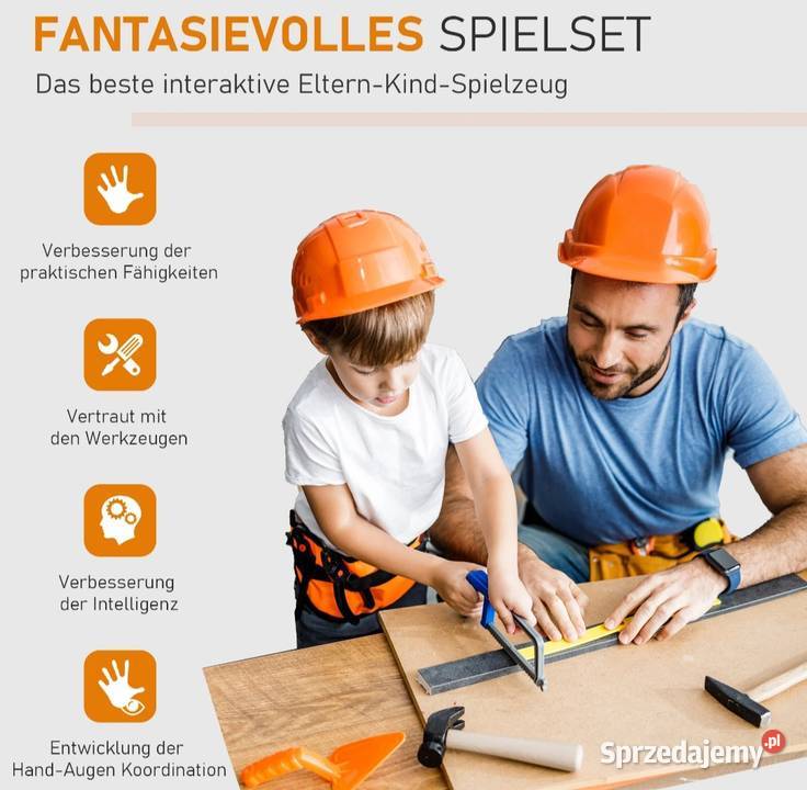 Stół warsztatowy dzieci z akcesoriami Brzesko