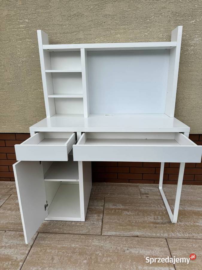 Biurko białe z nadstawką ikea stolik stół szafka Sulbiny