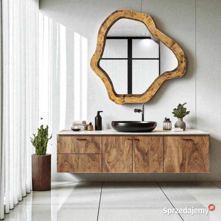 niebanalne lustro do łazienki w drewnianej ramie Lustra Rzeszów