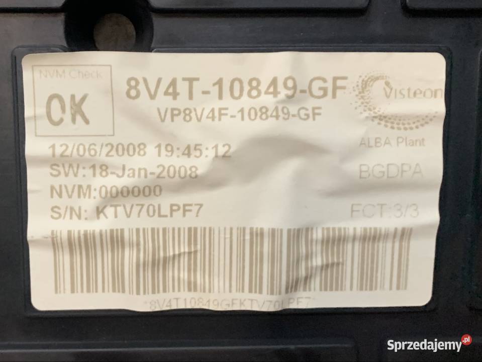 8V4T10849GF licznik zegary Ford kuga c focus mk2 Części samochodowe Szczecin