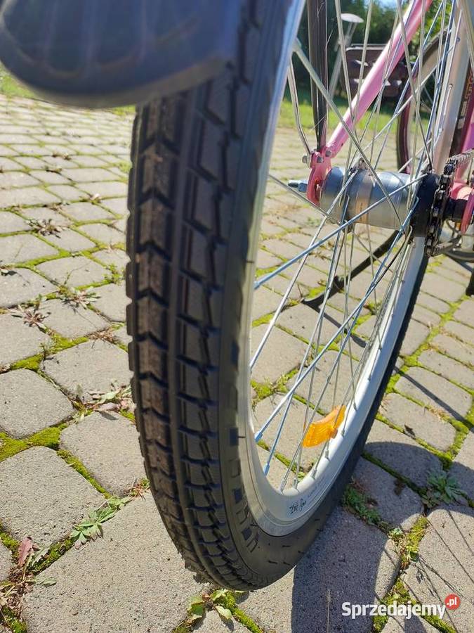 Rower damka różowy 3 biegi nowa opona tylna i Rowery Łęczna