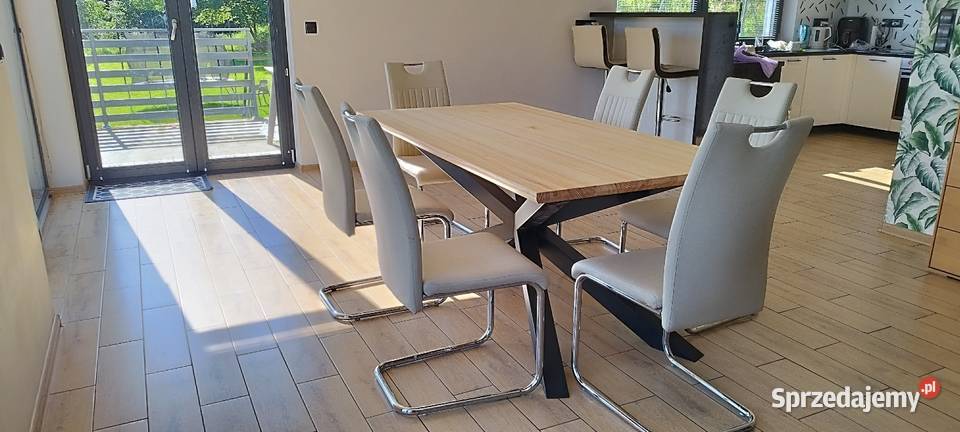 Solidny Stół Loft 180x90 Lita Sosna 4 PAJĄK Mat małopolskie Sucha Beskidzka