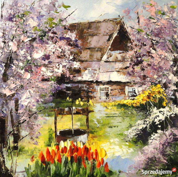 cztery pory roku Obrazy olejne 30x30 pejzaż