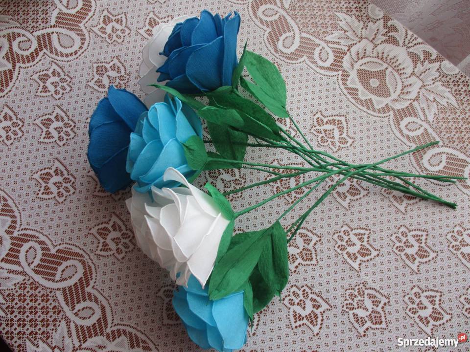 Bukiet 7 róż rękodzieło na prezent ślub imieniny