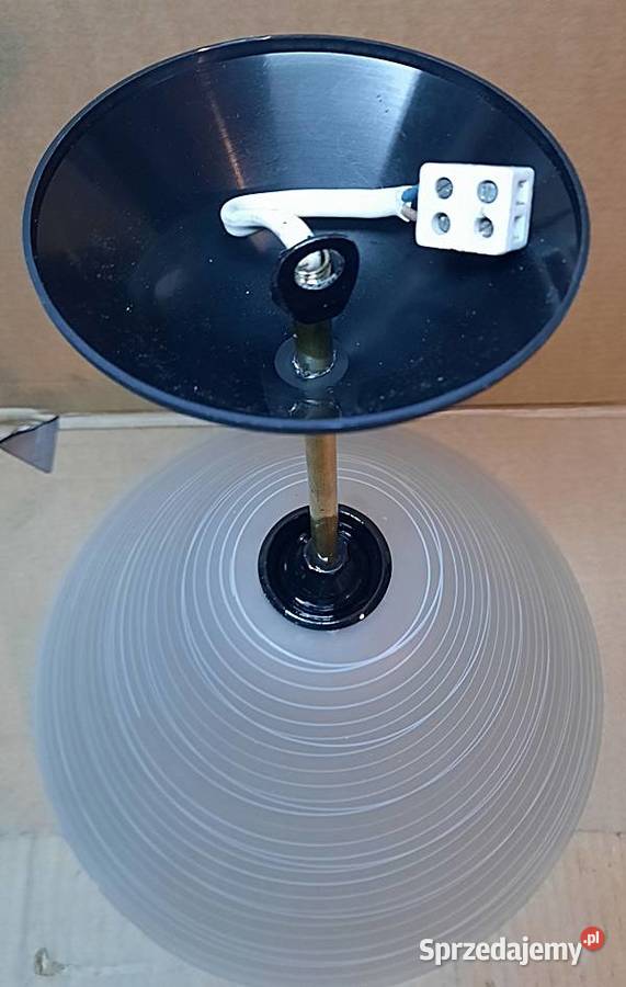 Lampa wisząca sufitowa klosz z PRL biały