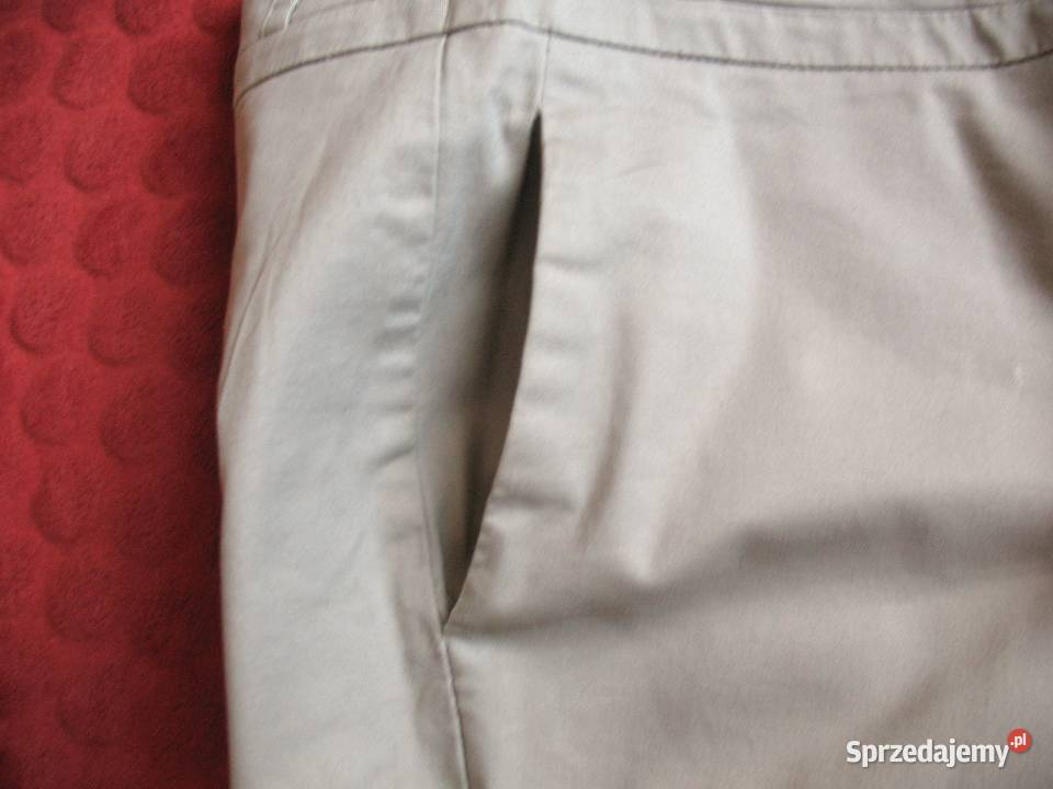 Spodnie bawełniane 38 M biodra 96 beżowe Bez wzoru Spodnie Siedlce sprzedam