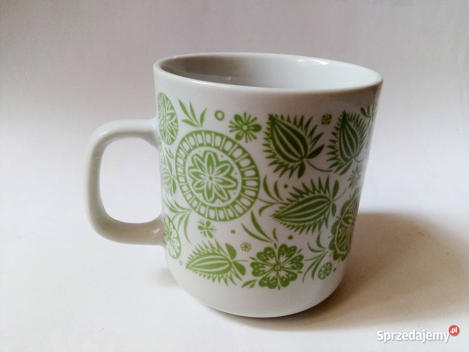 kubek z etnicznym zielonym wzorem Lubiana Częstochowa