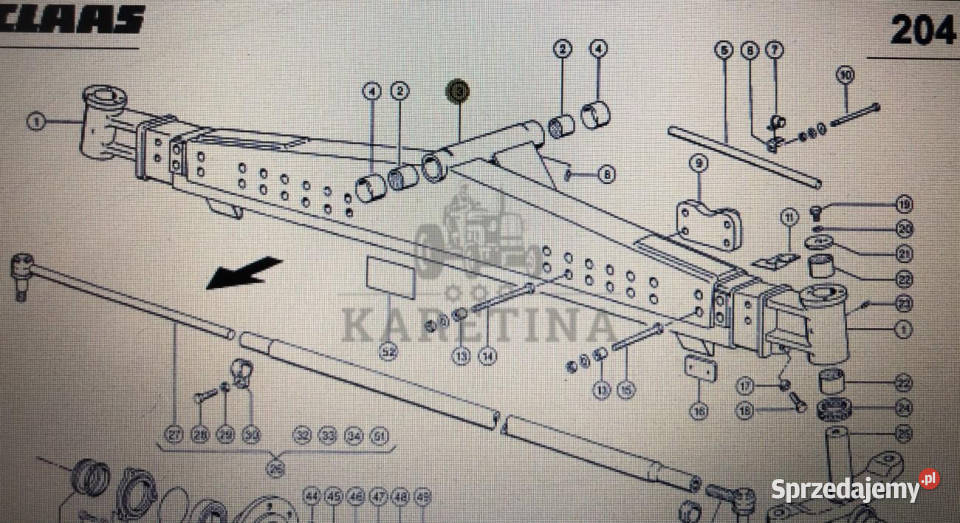 Korpus osi kierującej Claas Mega 370340 wielkopolskie Jastrzębniki