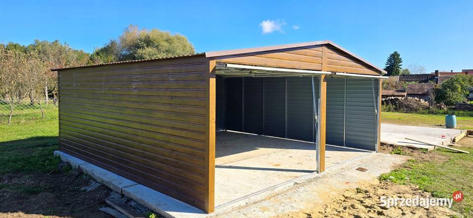 Garaż blaszany 6x58 drewnopodobny złoty dąb Jodłownik sprzedam