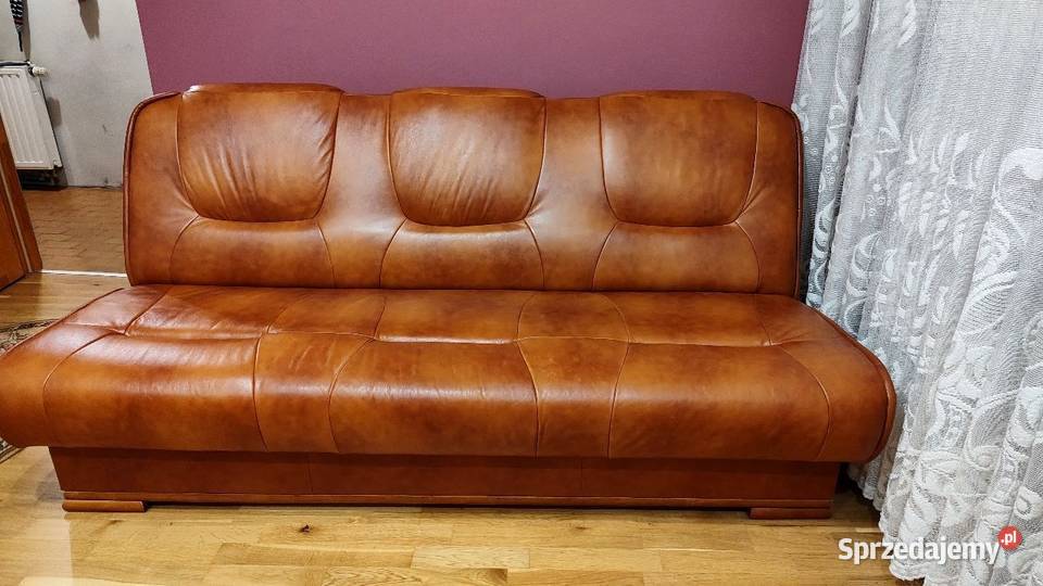 Skórzana wersalka z pojemnikiem pufy Gorlice