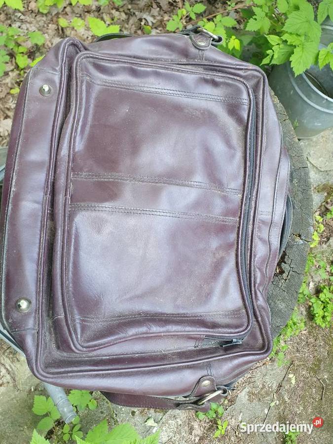 Stara torba duża skórzana zasuwana PRL lata 70te mazowieckie Warszawa