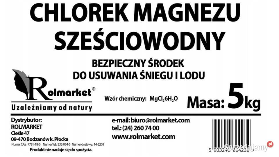 Chlorek magnezuantylódśrodek do usuwania śniegu Cieśle
