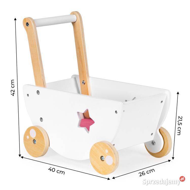 Drewniany wózek lalek chodzik pchacz 2w1 Ecotoys sprzedam