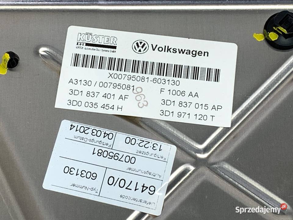 PODNOŚNIK SZYBY LEWY PRZÓD VW PHAETON 3D1959701G