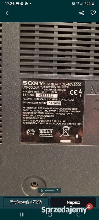 Telewizor LCD Sony 40 Kórnik