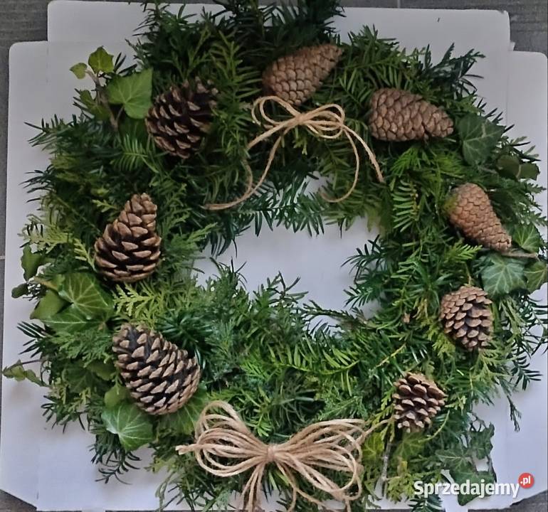 Ekowianek Wianek świąteczny bożonarodzeniowy Dekoracje i ozdoby Koszyce