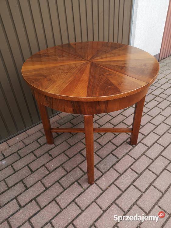 Stół ArtDeco Okrągły Orzech 90 Zgrabny Stary Meble Swarzędz sprzedam