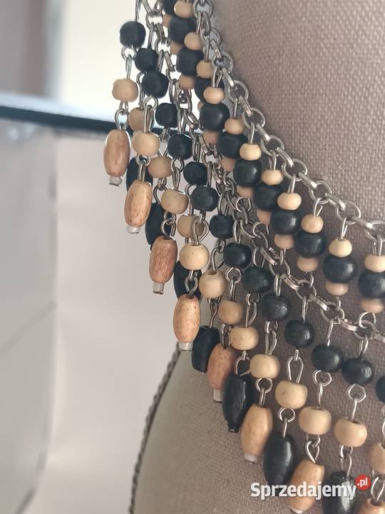 BIŻUTERIA NASZYJNIK korali etniczne brązowo Galanteria i dodatki Zamość