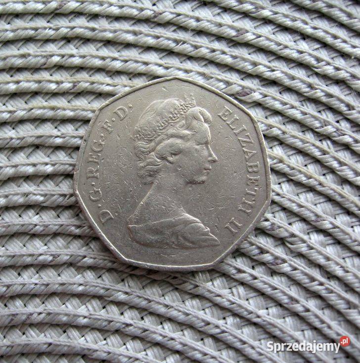 Wielka Brytania 50 Pensów 1973r Wstąpienie do Kalisz sprzedam