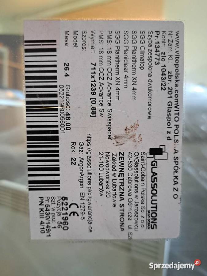 Okno GEALAN 75 X175 nowe mazowieckie