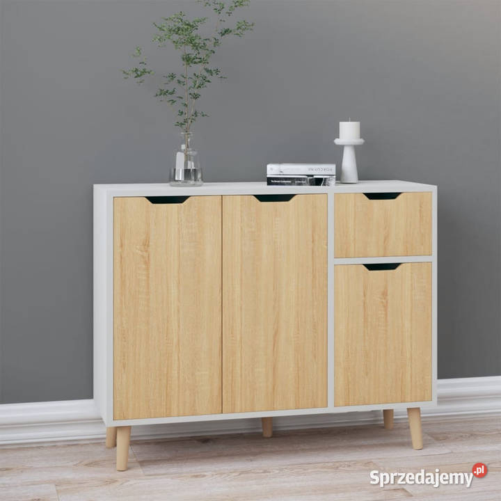 Szafka biel i dąb sonoma 90x30x72 materiał Warszawa