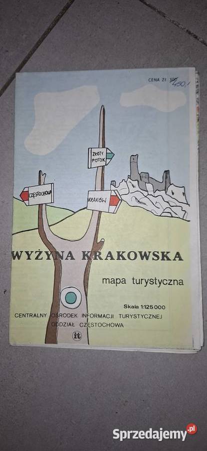 Wyżyna Krakowska Mapa turystyczna PRL 1125 000 wielkopolskie Łęczyca sprzedam