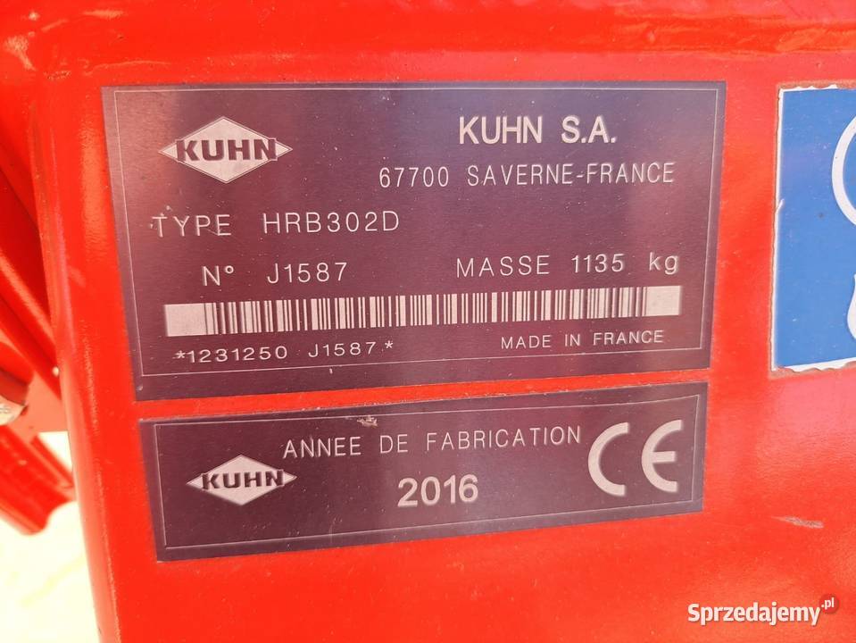 Brona aktywna Kuhn Hrb 302 d z hydropakiem 3m nieuszkodzony Oleksów