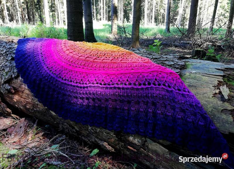 Chusta Ombre kolor Letni zmierzch rękodzieło na Dla kobiet Moda i Styl