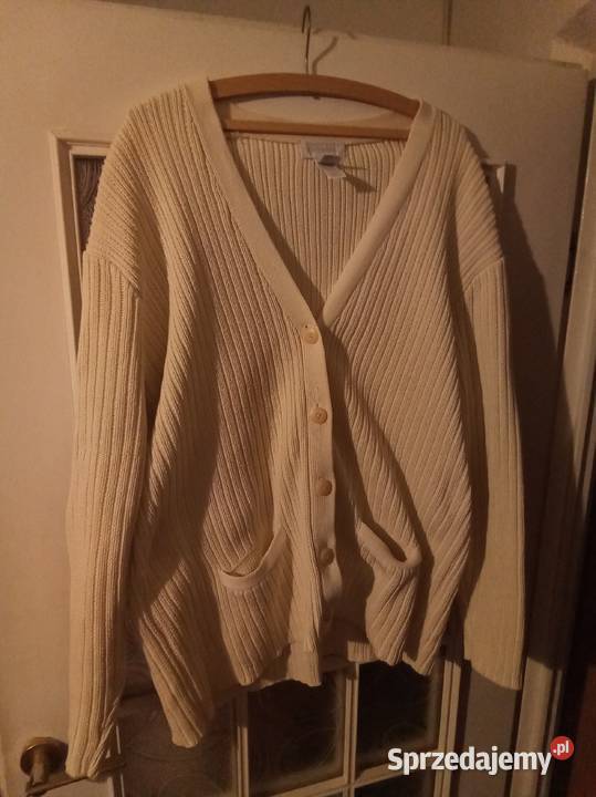Sweter vintage Lands end kolor ecru Rozmiar L Rozmiar 40(L) Warszawa