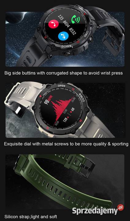 Lemfo K22 Smartwatch Puls Gra Kroki SMS NOWY Łódź