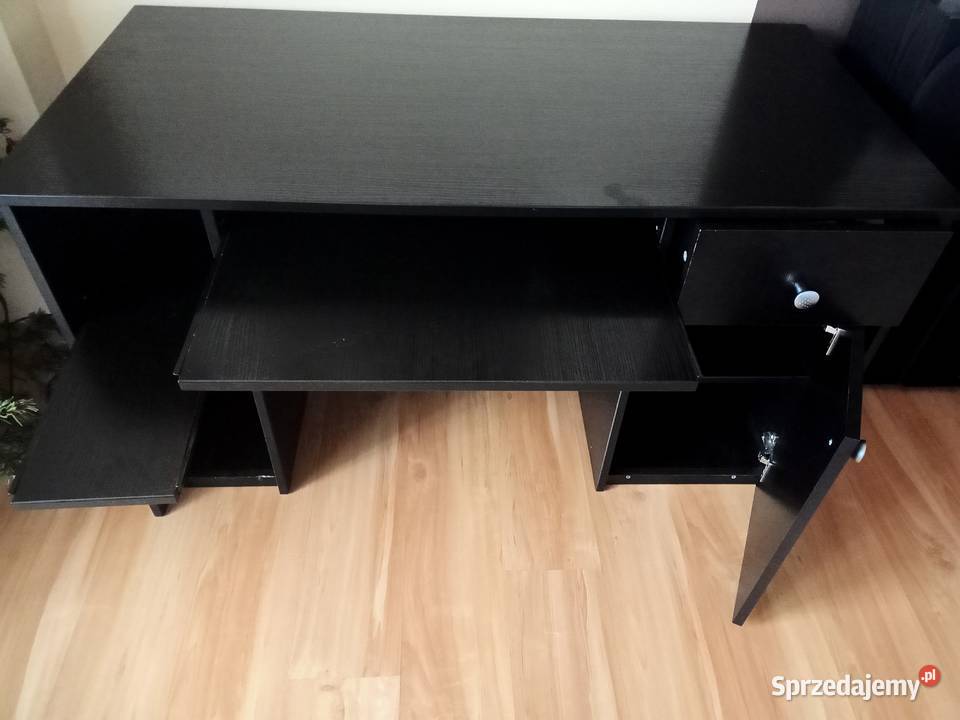 Biurko czarne z szafka i szufladą małopolskie Bysina