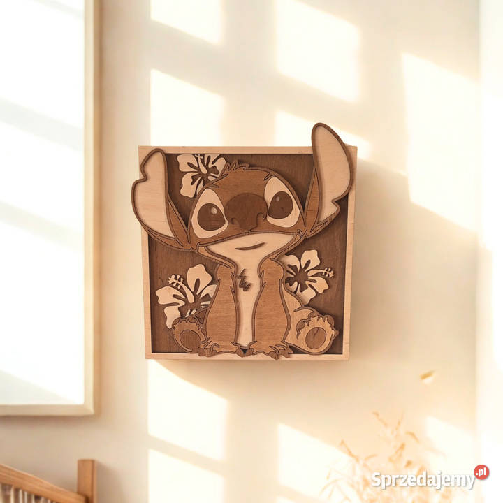 Stitch 3D z drewna 24 Warstwowy obraz handmade Obrazki i obrazy łódzkie Bełchatów sprzedam