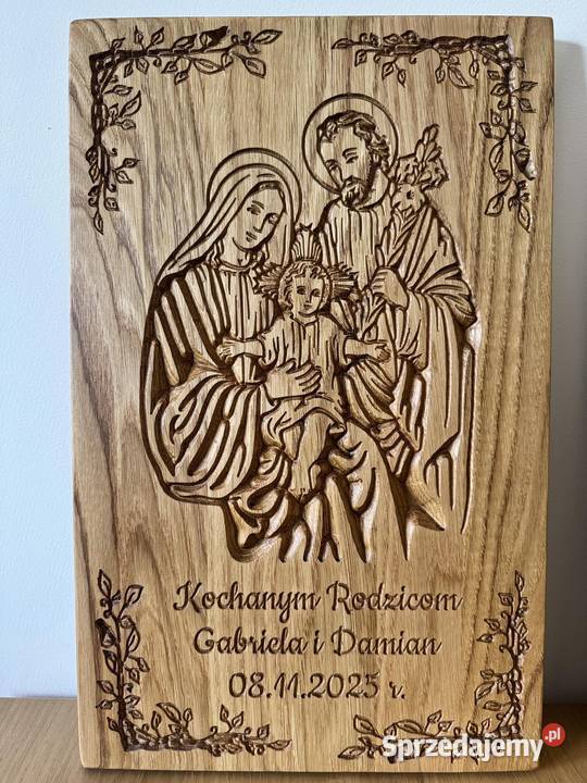 Personalizowana Płaskorzeźba Święta Rodzina Trzcinka