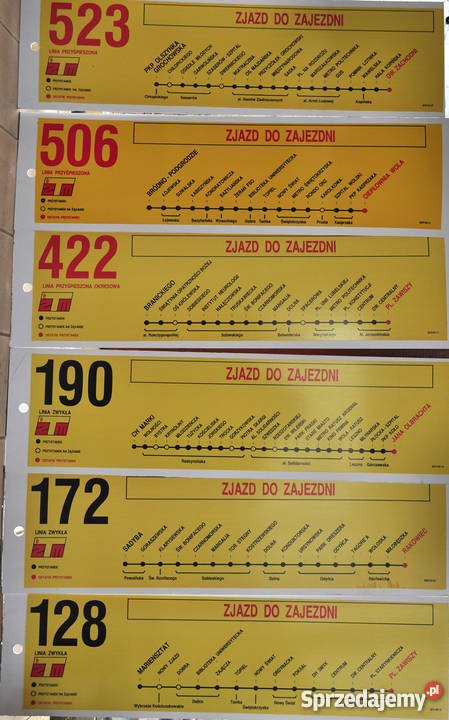 Tablice aurtobusowe zbiory na sprzedaż Warszawa