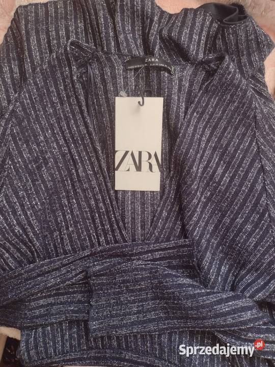 38M ZARAGranatowosrebrna sukienka dzianinowa małopolskie Kraków