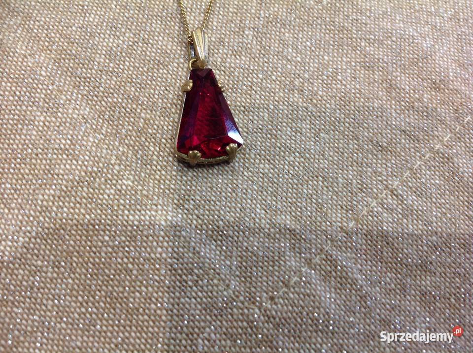 Stara Zawieszka Pozłacana Wisiorek z Czerwonym lubuskie Nowa Sól sprzedam