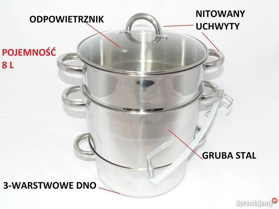 SOKOWNIK 8L 26 garnek do Soków GRUBE dno HOFFNER Dom i Ogród sprzedam