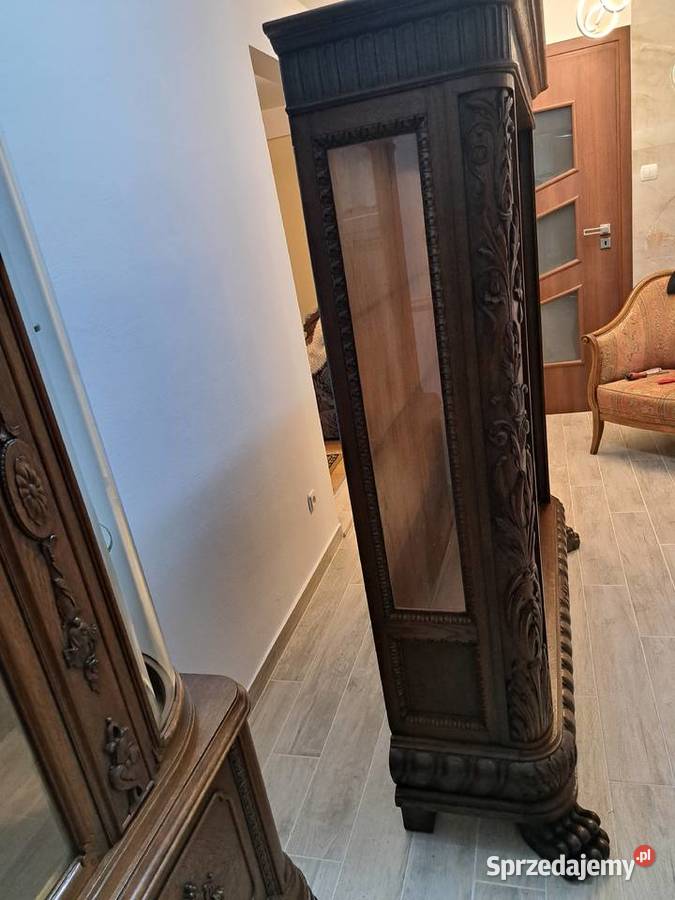 Piękna witryna biblioteka na lwich łapach Antyki, Sztuka, Kolekcje sprzedam
