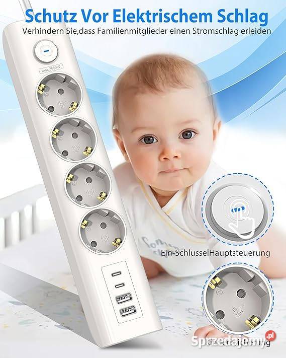 Listwa zasilająca 8 gniazd 3680W z USB USBC 18m podkarpackie Rzeszów sprzedam