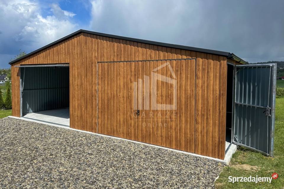 Garaż Blaszany 8x6m Brama uchylna Drzwi 48m2 Sprzedaż