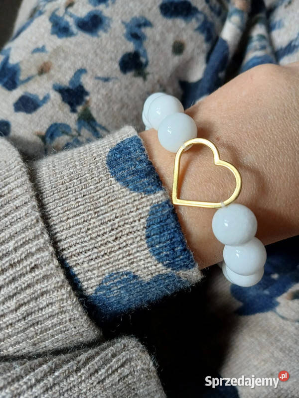 Bransoletka damska z Agatu białego z łącznikiem Kielce sprzedam