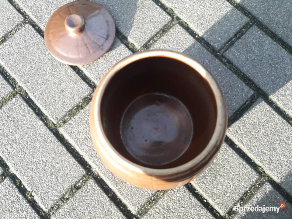 Stara kamionka ceramika beczułka do kiszenia wys