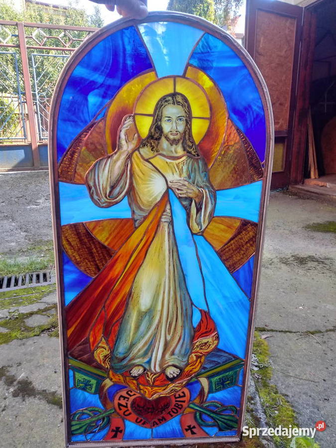 Miłosierdzie Boże witraż Czechowice-Dziedzice