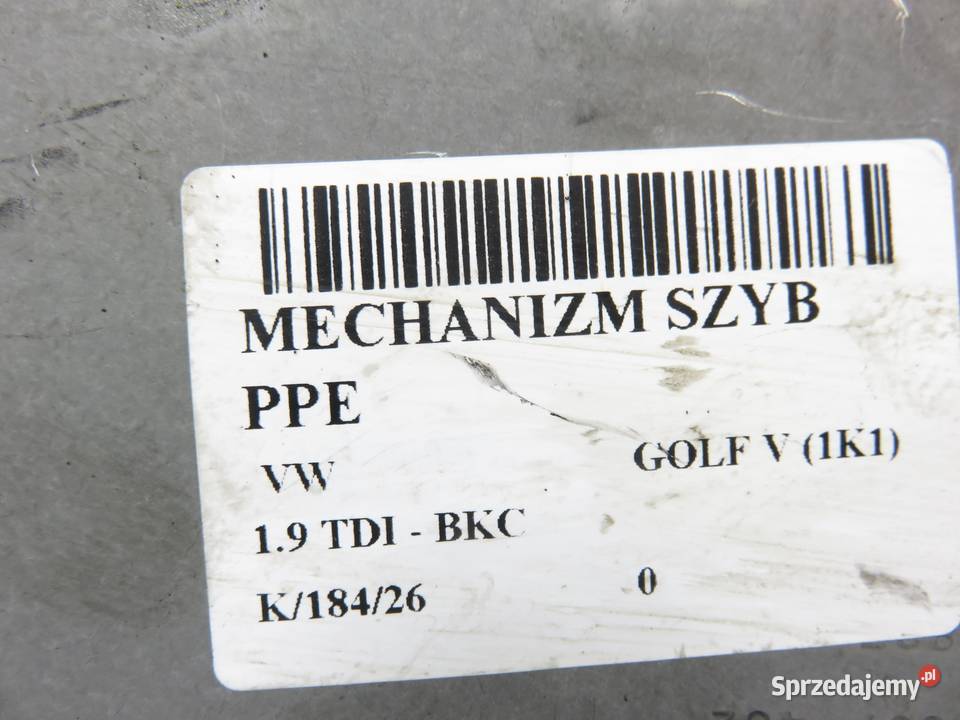 PODNOŚNIK SZYBY PRAWY PRZEDNI VW GOLF V