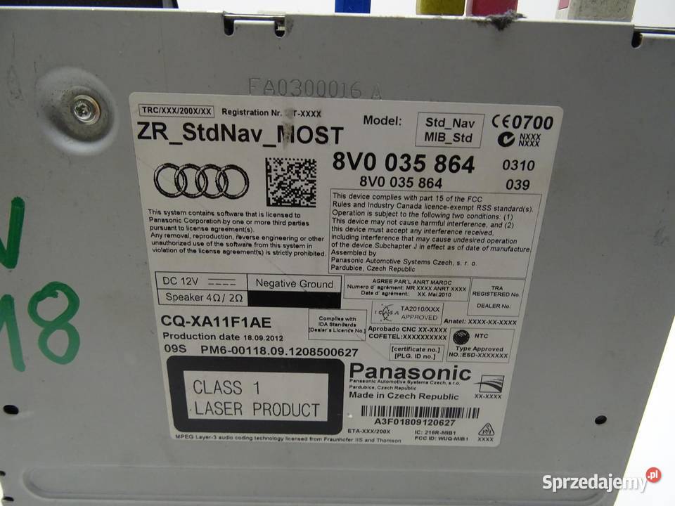 CZYTNIK NAVI NAWIGACJI KART SD CD 8V0035864 AUDI małopolskie sprzedam