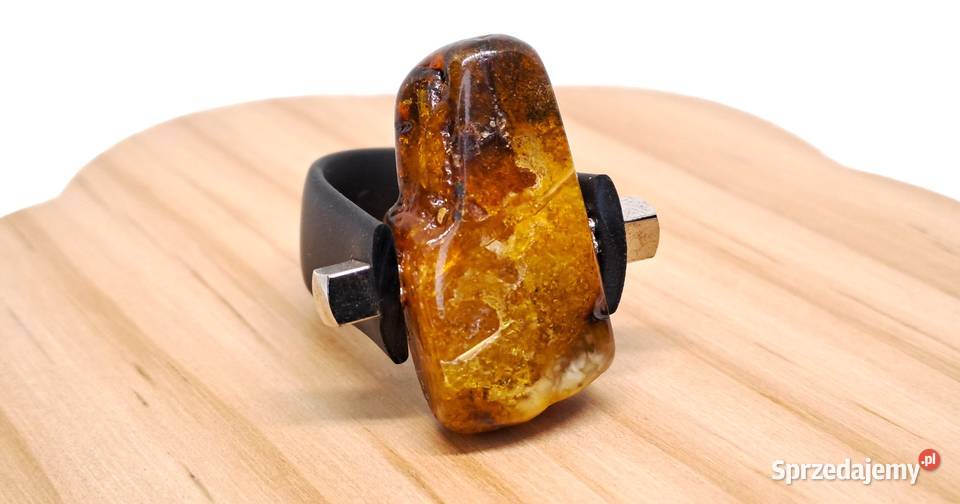 Pierścionek z bursztynu BURSZTYN polerowany Warszawa