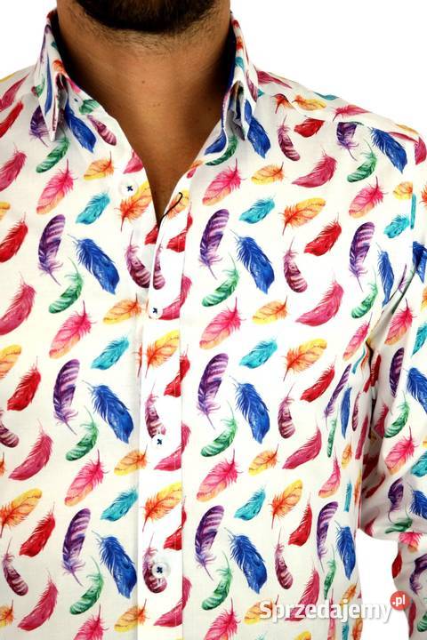 GIOVANNI PERA Koszula Męska K005 Biała PIÓRA biały Odzież i bielizna męska Ostrów Wielkopolski