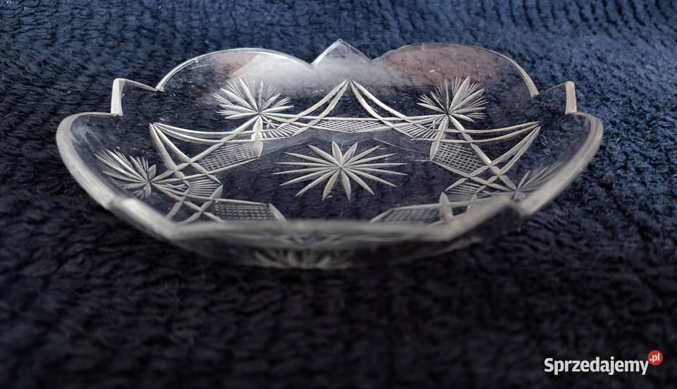 talerzyk deserowy ze szlifem prl szkło Gdańsk sprzedam