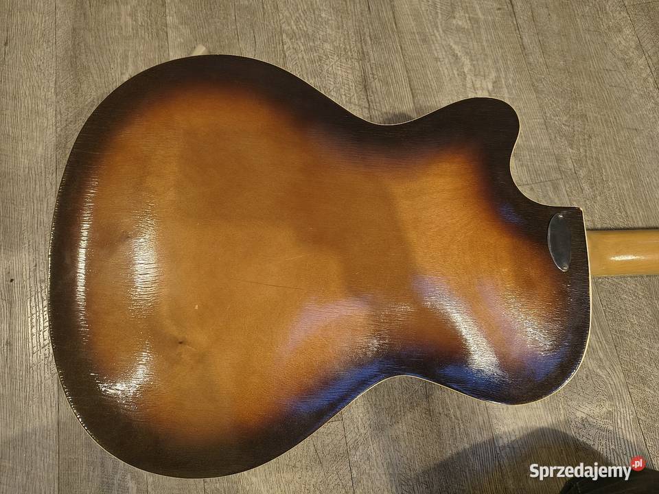Polska gitara Defil jazz komplet z pokrowcem akustyczna Skawina